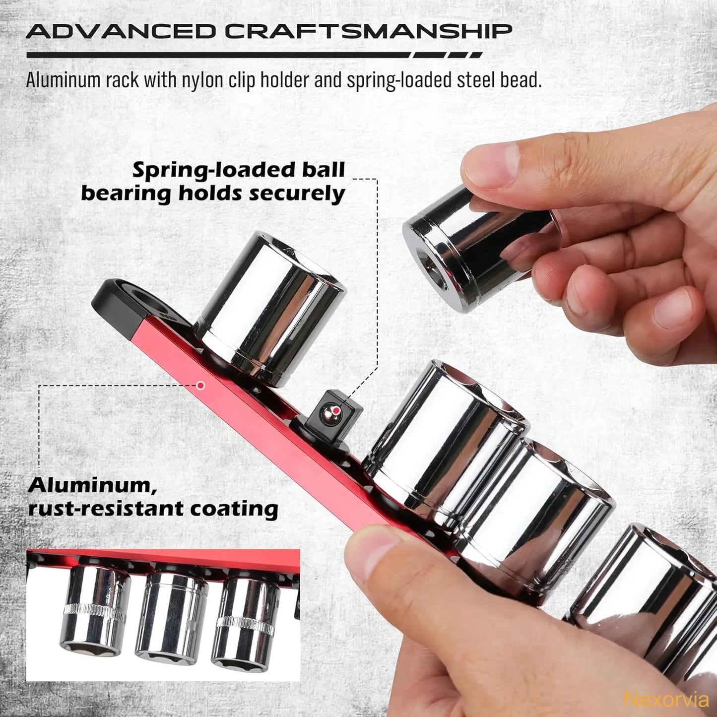 Magnetic Socket Holder Organizer Set: 9-Piece Detachable