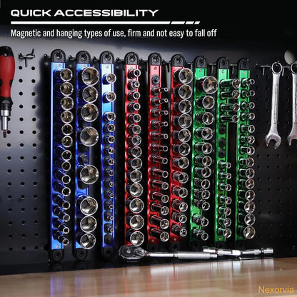 Magnetic Socket Holder Organizer Set: 9-Piece Detachable