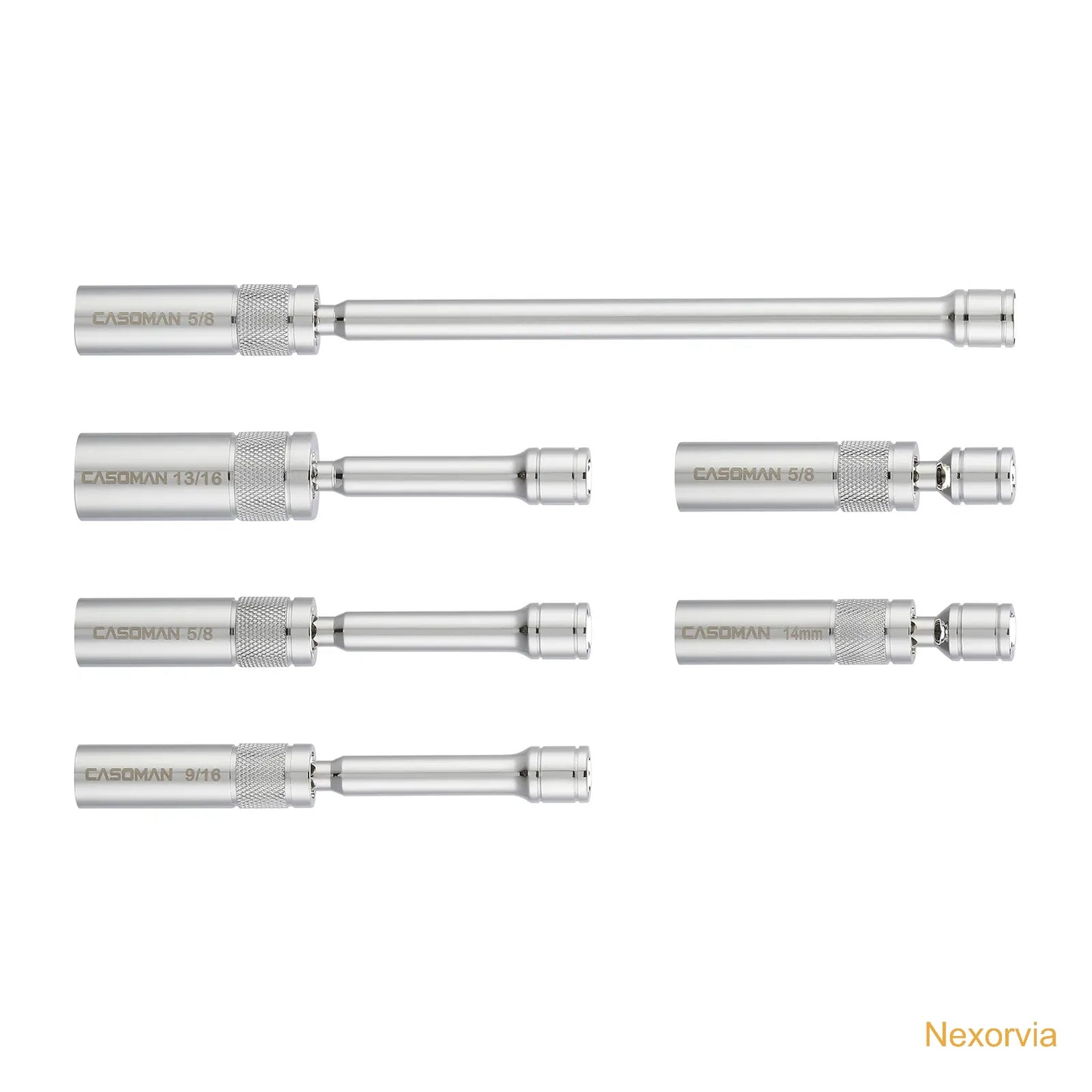 6PCS 3/8-Inch Drive Magnetic Swivel Spark Plug Socket Set