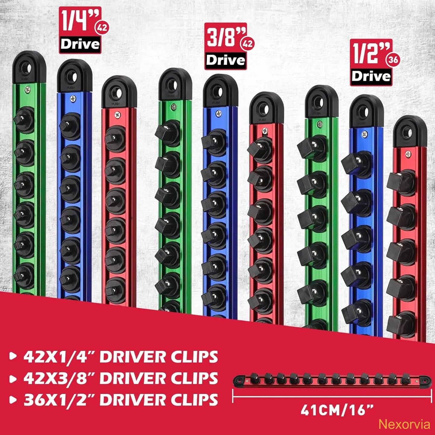 Magnetic Socket Holder Organizer Set: 9-Piece Detachable