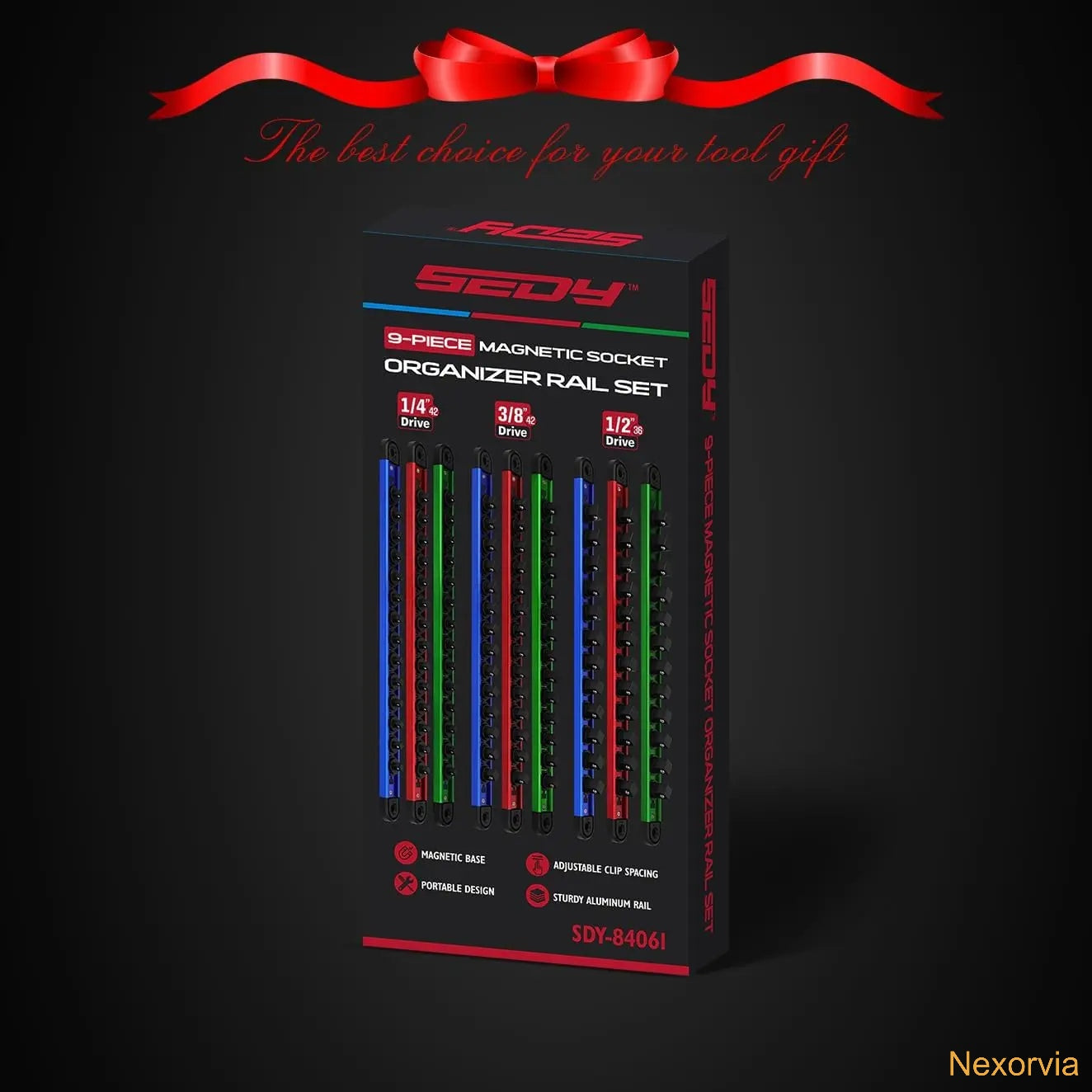 Magnetic Socket Holder Organizer Set: 9-Piece Detachable